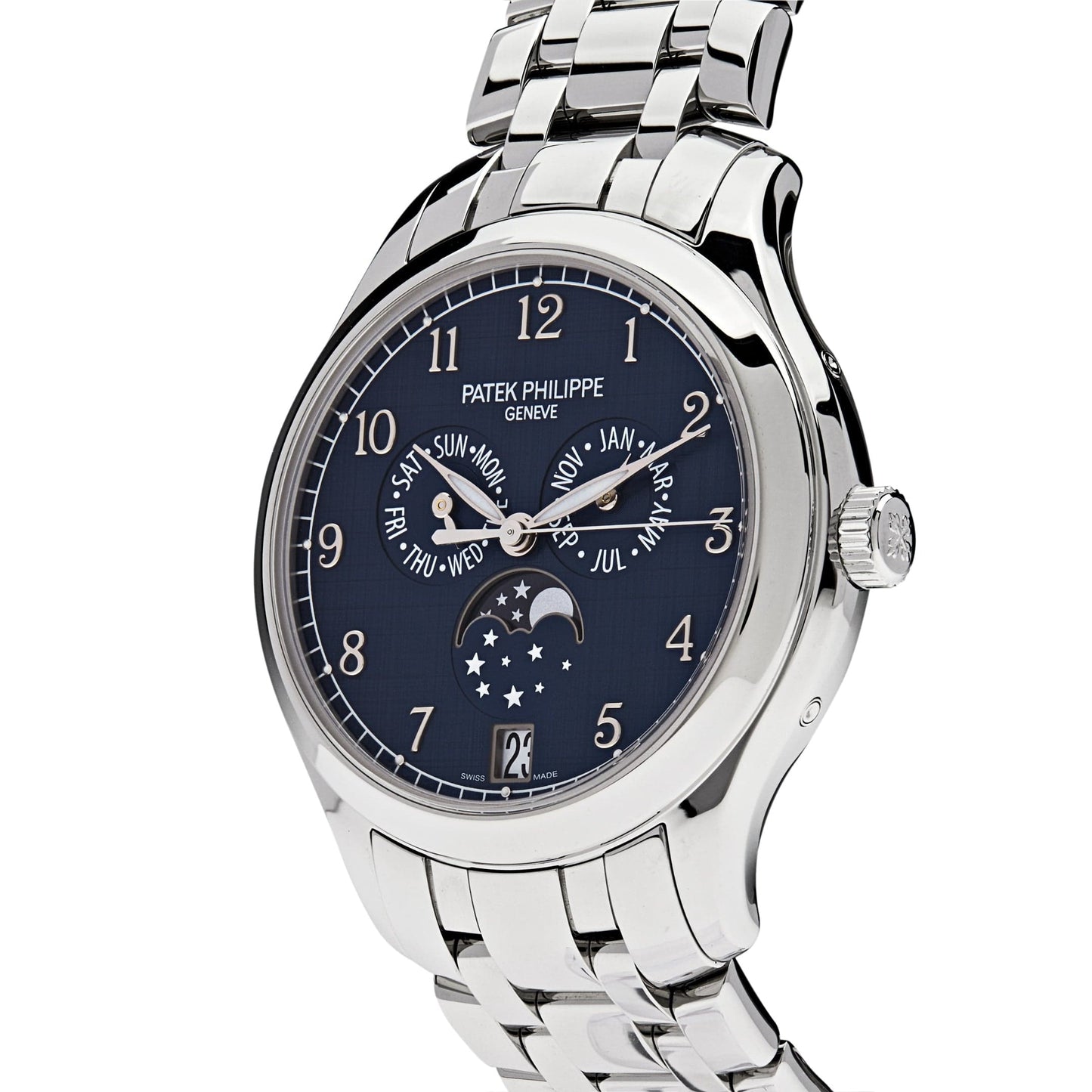 Patek Philippe Complications 4947/1A-001 Annual Calendar Moon Phases Stainless Steel Blue Dial