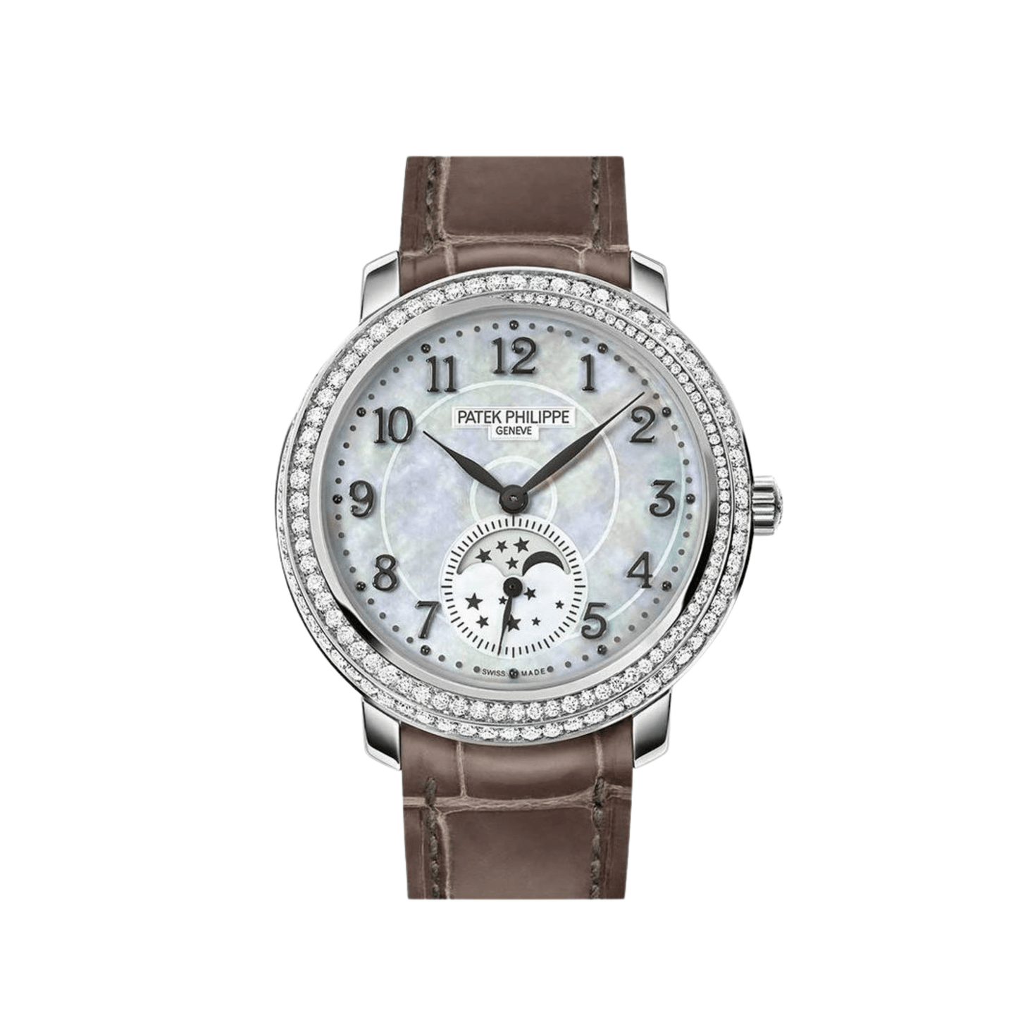 Patek Philippe Complications 4968G-010 'Ladies' Moon Phases White Gold Mother of Pearl Dial Diamond Bezel