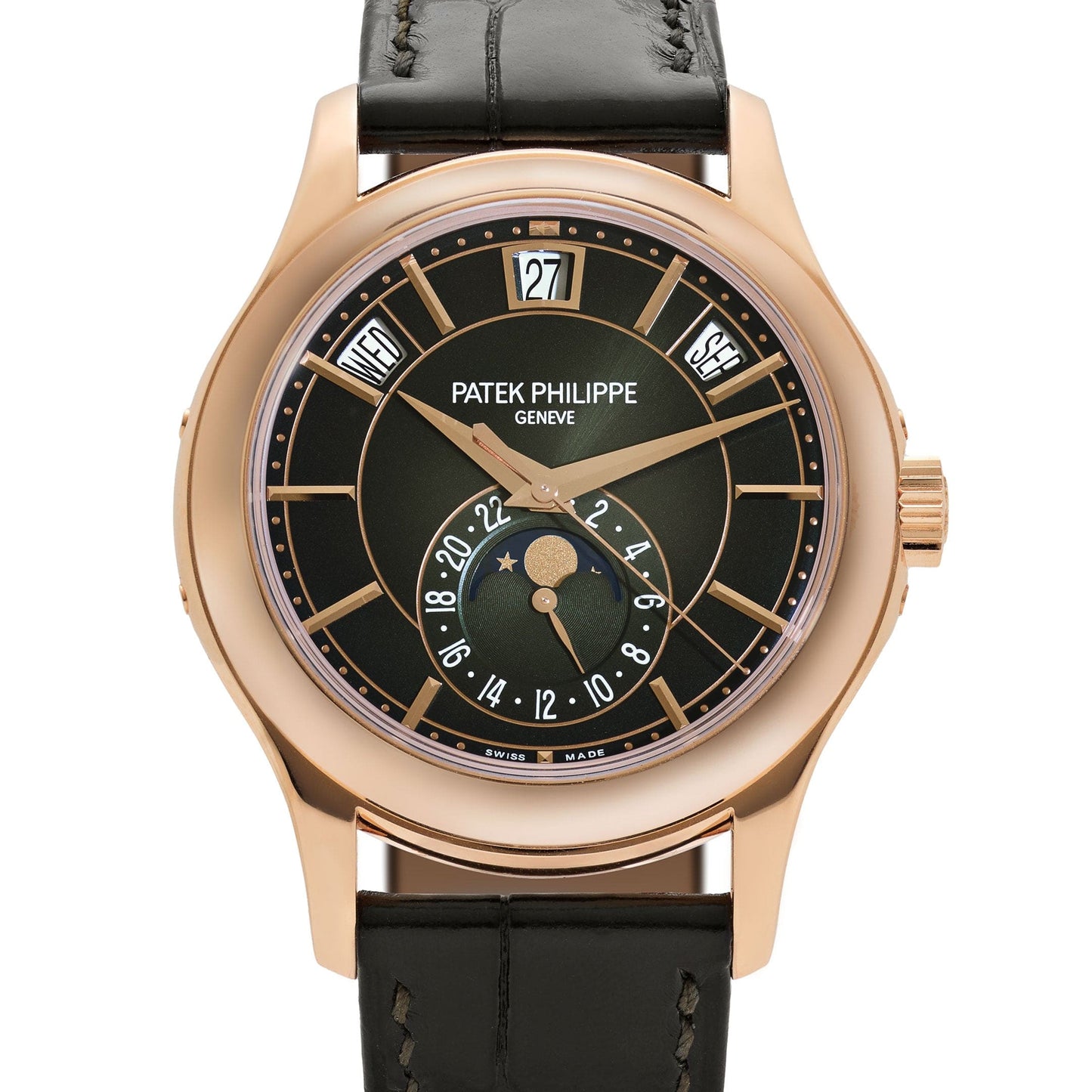 Patek Philippe Complications 5205R-011 Annual Calendar Moon Phases Rose Gold Green Dial (2025)
