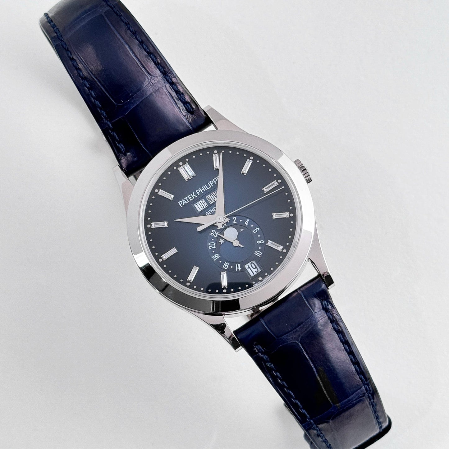 Patek Philippe Complications 5396G-017 Annual Calendar Moon Phases White Gold Blue Dial (2025)