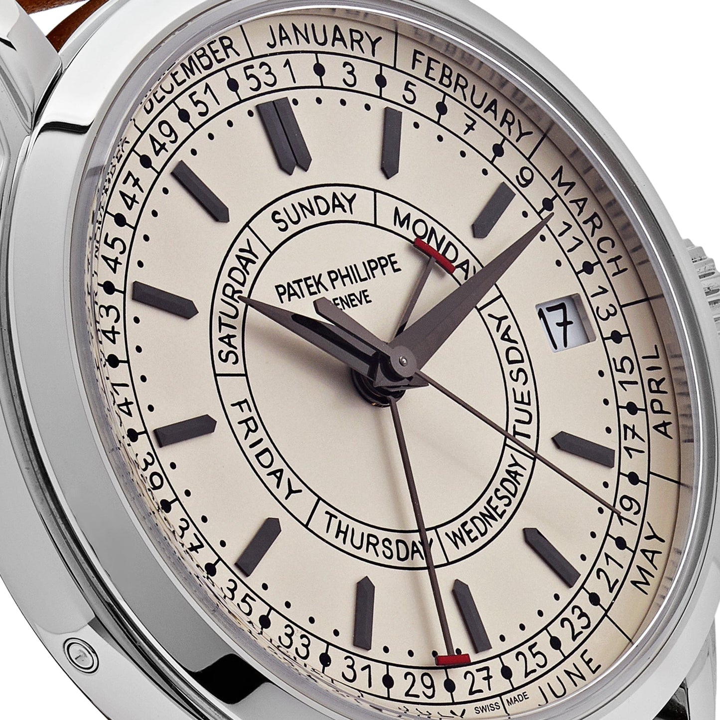 Patek Philippe Complications Calatrava 5212A-001 Weekly Calendar Stainless Steel Silver Opaline Dial
