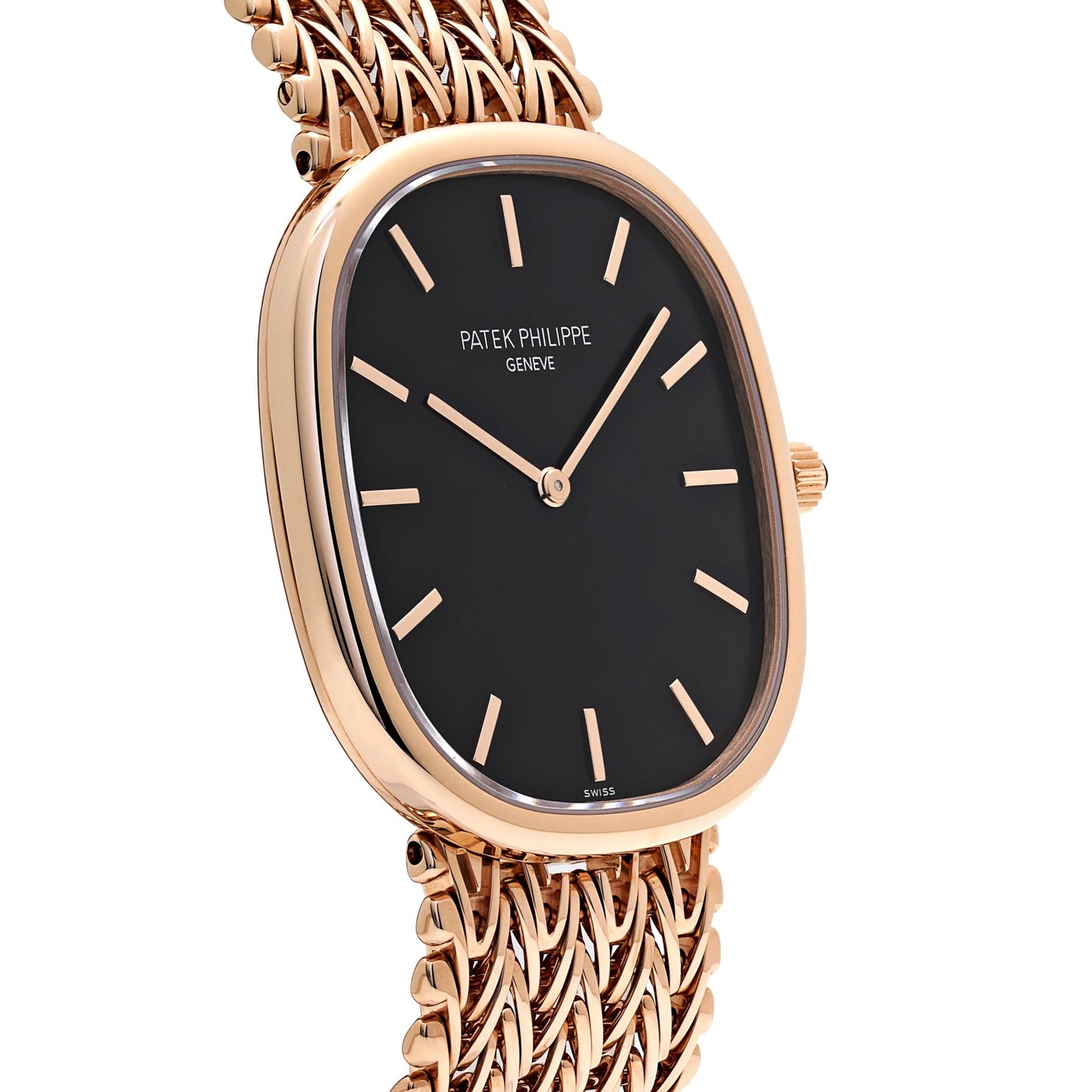 Patek Philippe Golden Ellipse 5738/1R-001 Rose Gold Black Dial