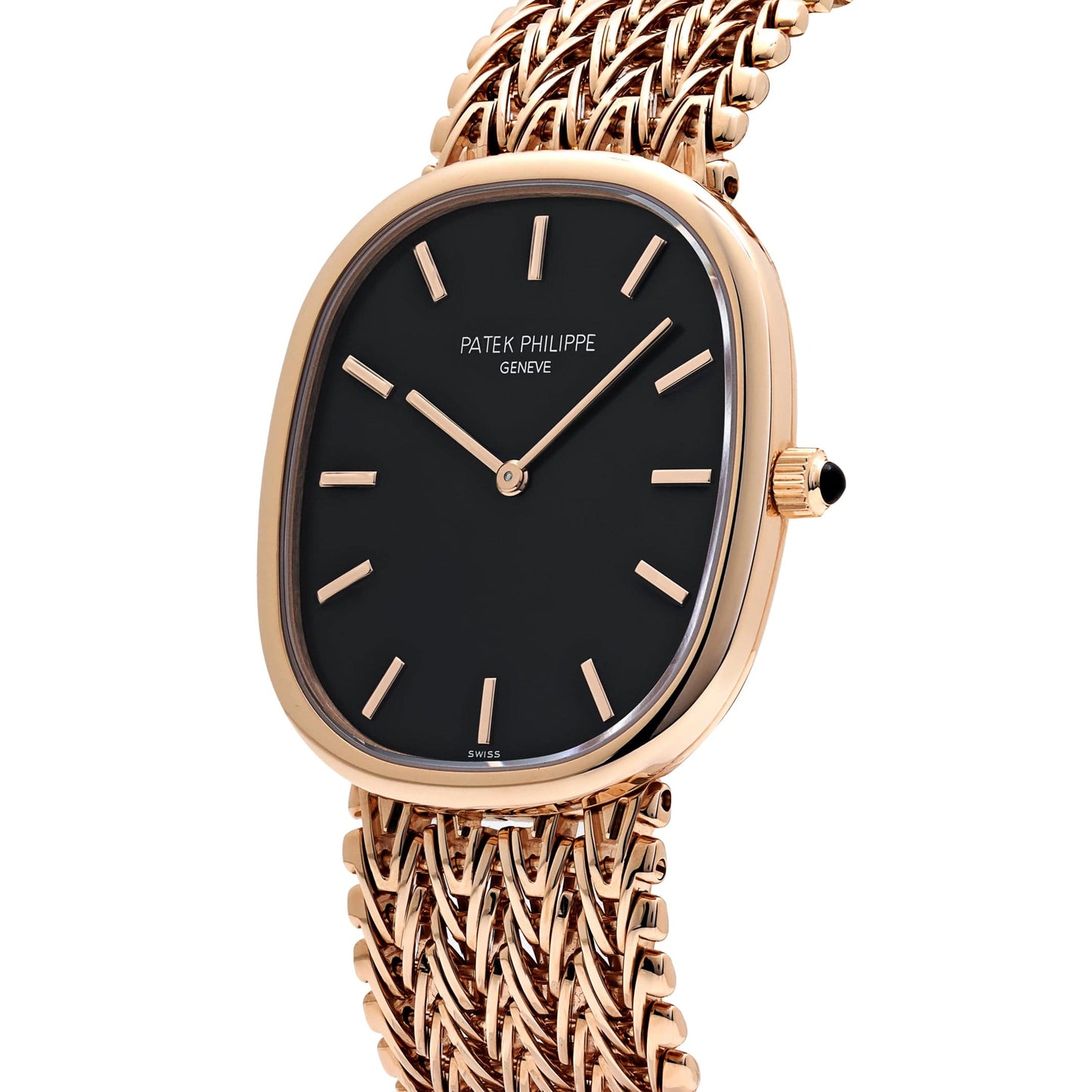 Patek Philippe Golden Ellipse 5738/1R-001 Rose Gold Black Dial