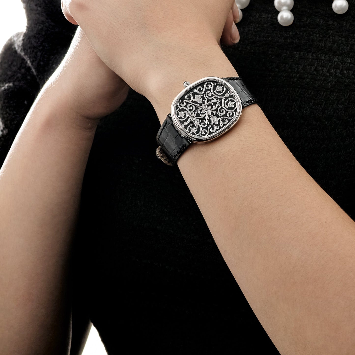 Patek Philippe Golden Ellipse 5738/51G-001 White Gold Engraved Dial