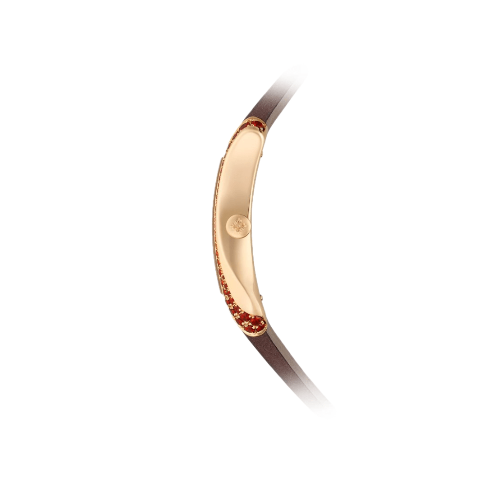 Patek Philippe Gondolo 4962/200R-001 Rose Gold Spessartine Bezel Breguet Numerals Brown Floral Motif Dial