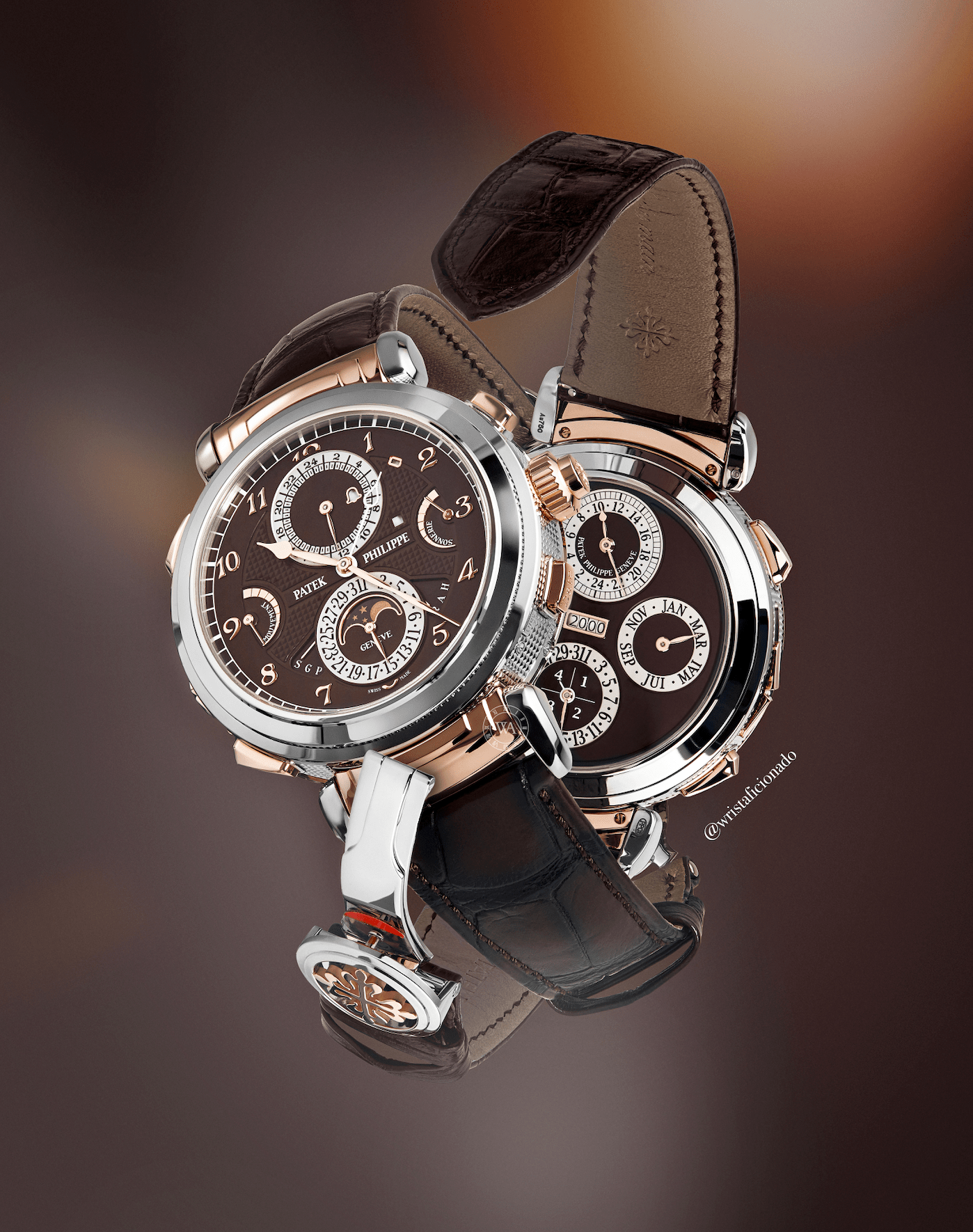 Patek Philippe Grandmaster Chime 6300GR-001 White Gold Rose Gold Brown Dial