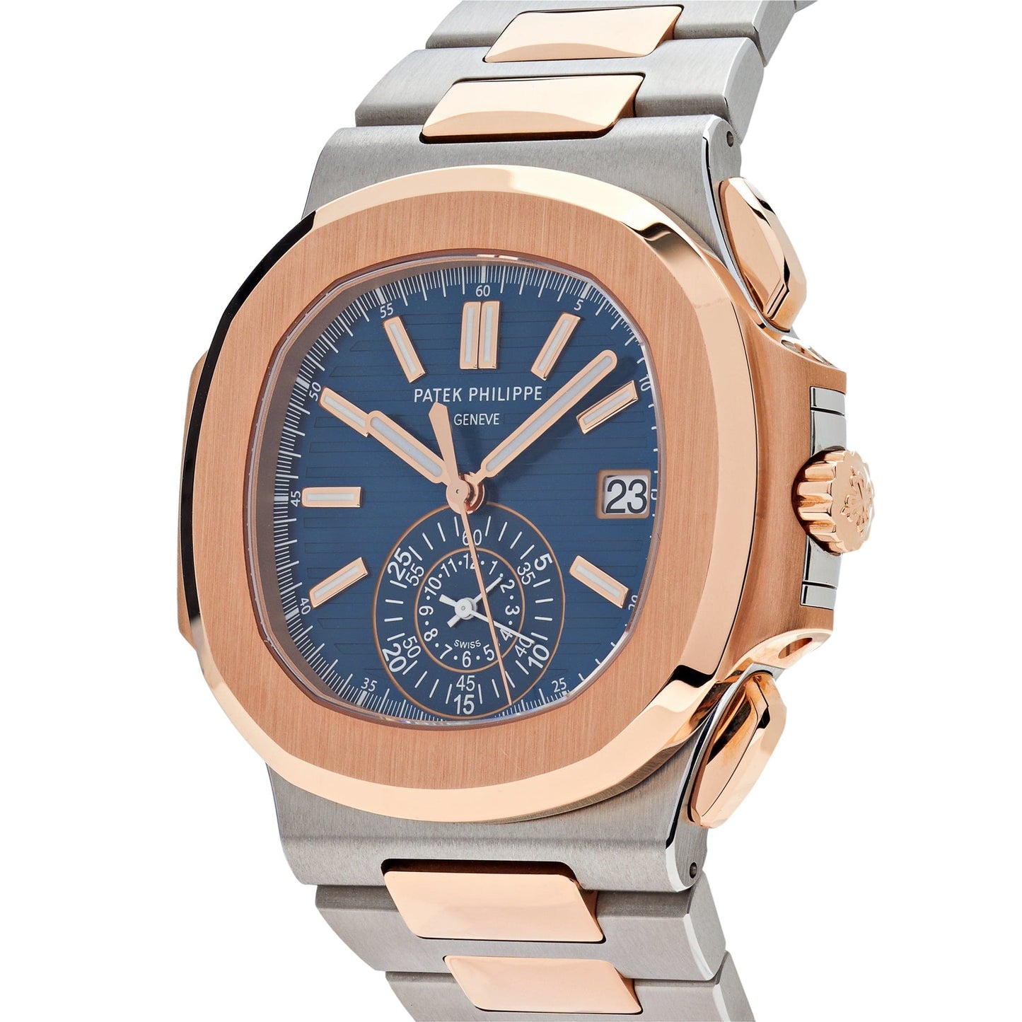 Patek Philippe Nautilus 5980/1AR-001 Chronograph Stainless Steel Rose Gold Blue Dial (2020)