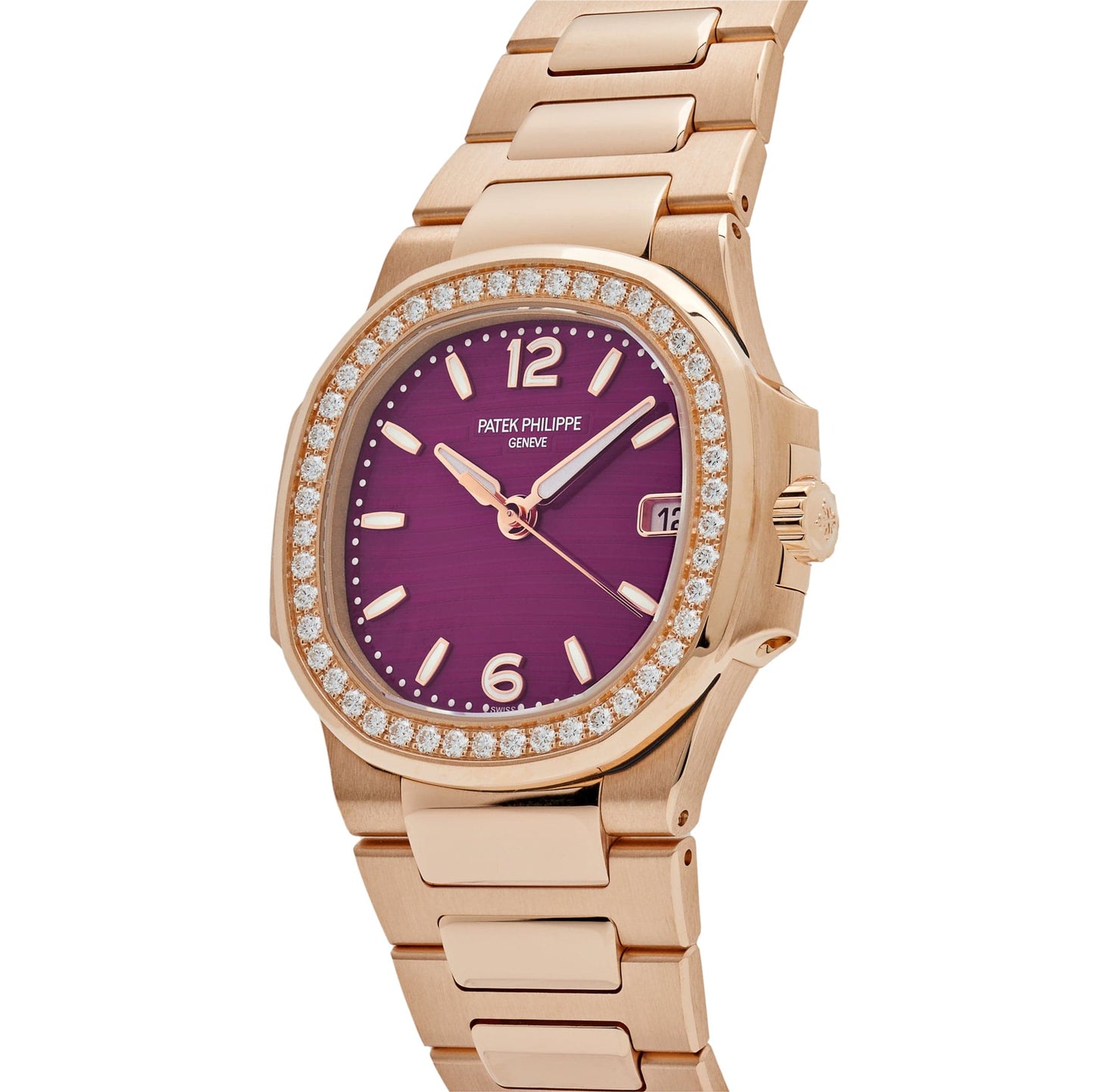 Patek Philippe Nautilus 7010/1R-013 'Ladies' Quartz Rose Gold Purple Diamond Bezel (2025)
