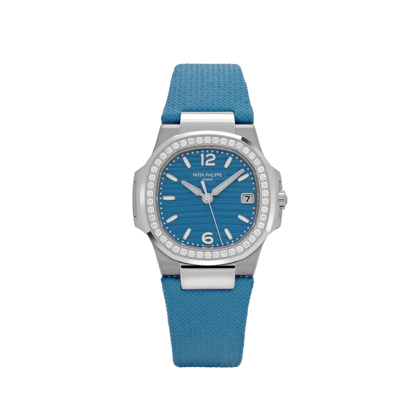 Patek Philippe Nautilus 7010G-013 'Ladies' White Gold Blue Dial Diamond Bezel (2025)
