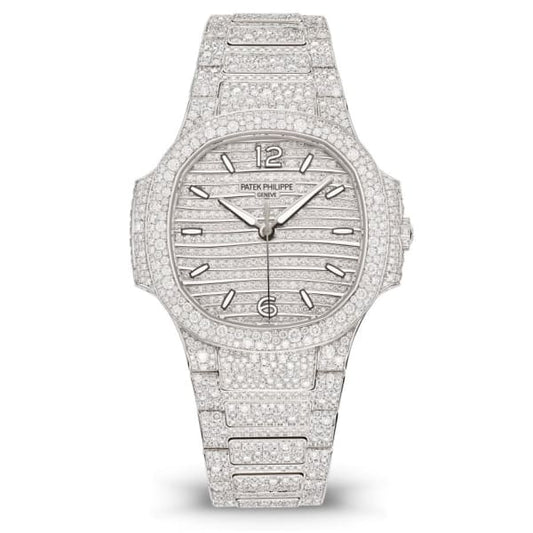 Patek Philippe Nautilus Haute Joaillerie Ladies Automatic Watch, 18K White Gold and Diamonds, 35,2mm, Ref# 7118/1450G-001