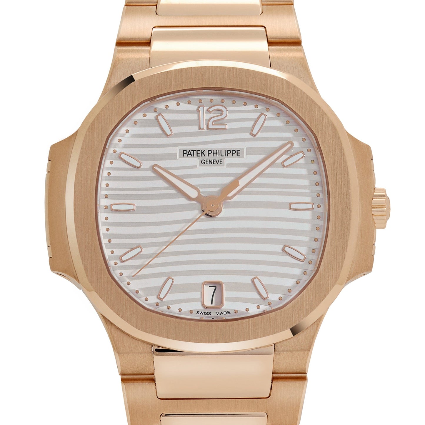Patek Philippe Nautilus 7118/1R-001 'Ladies' Automatic Rose Gold Silvery Opaline Dial