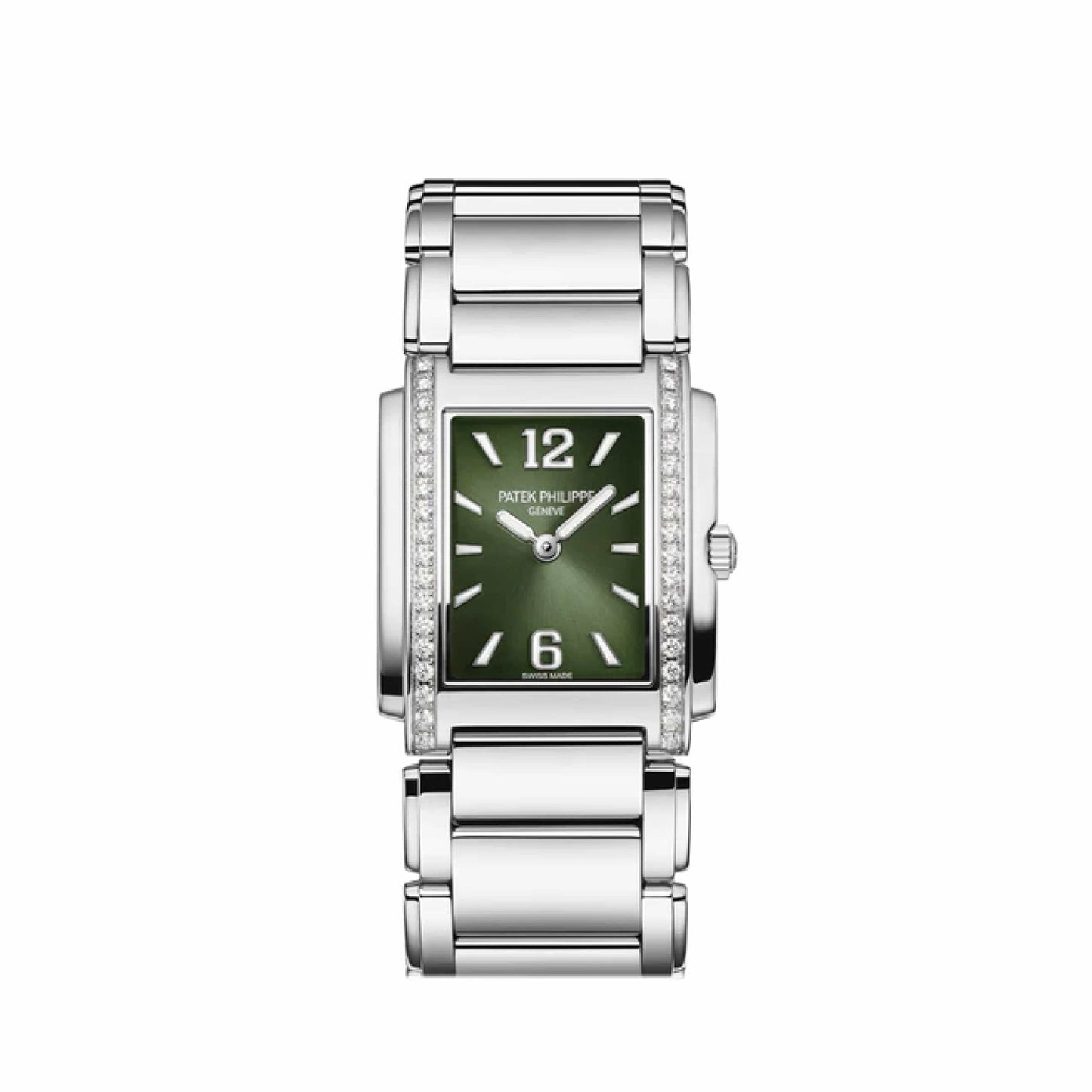 Patek Philippe Twenty-4 4910/1200A-011 'Ladies' Stainless Steel Green Diamond Dial Quartz