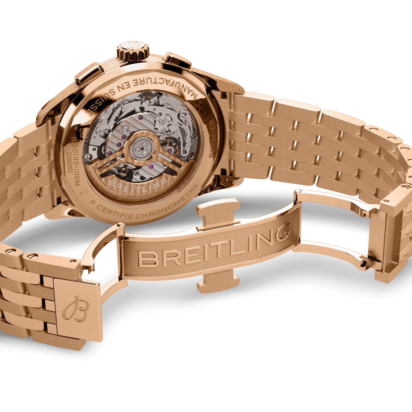 Breitling Premier B01 Chronograph 42, 18k Red Gold, Ref# RB0145371G1R1, Unworn 2024