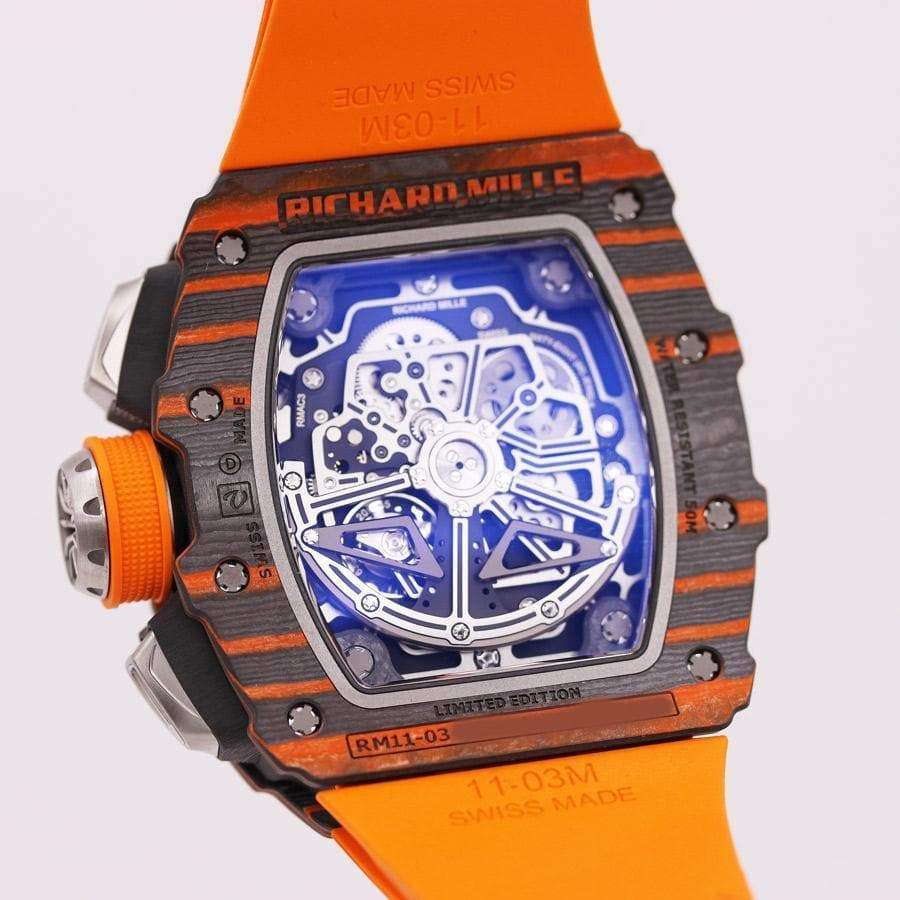 Richard Mille Limited Edition McLaren Flyback Chronograph RM11-03 Carbon 50mm Openworked Dial