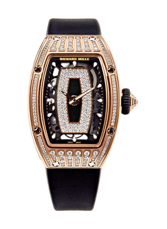 Richard Mille RM 07-01 'Ladies' Rose Gold Diamond Set Onyx Dial