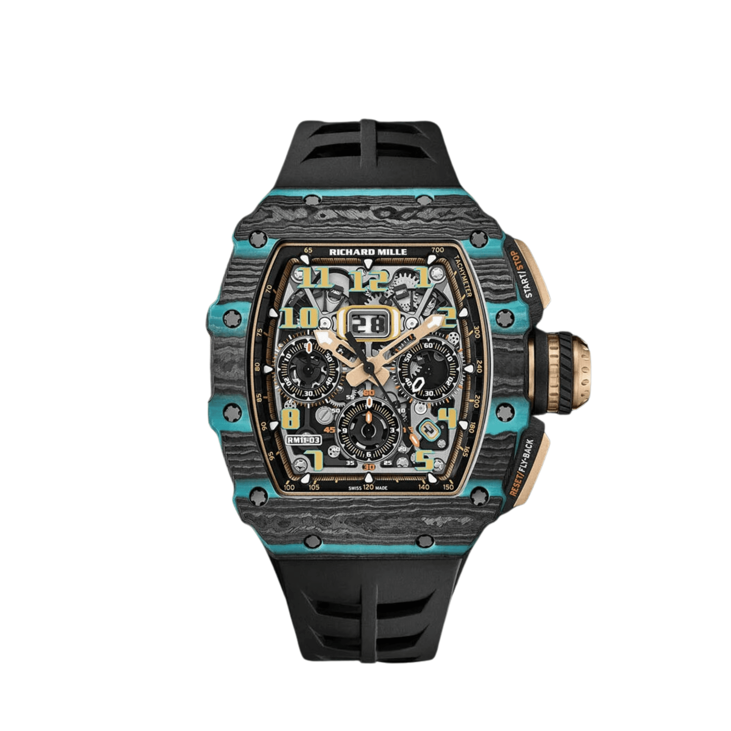 Richard Mille RM 11-03 'Ultimate Edition' Flyback Chronograph Carbon Turquoise Quartz TPT Limited Edition of 200