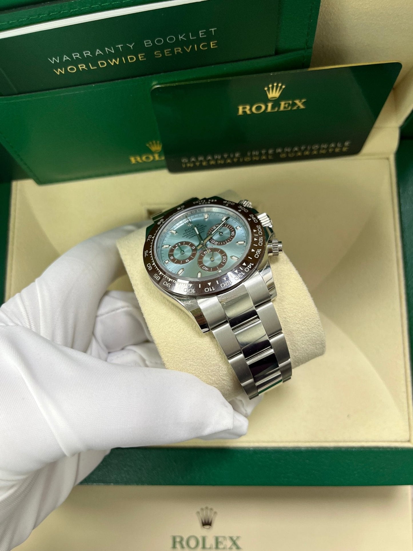 Rolex 950 Platinum Cosmograph Daytona 40 Watch - Ice Blue Index Dial (Ref # 116506)