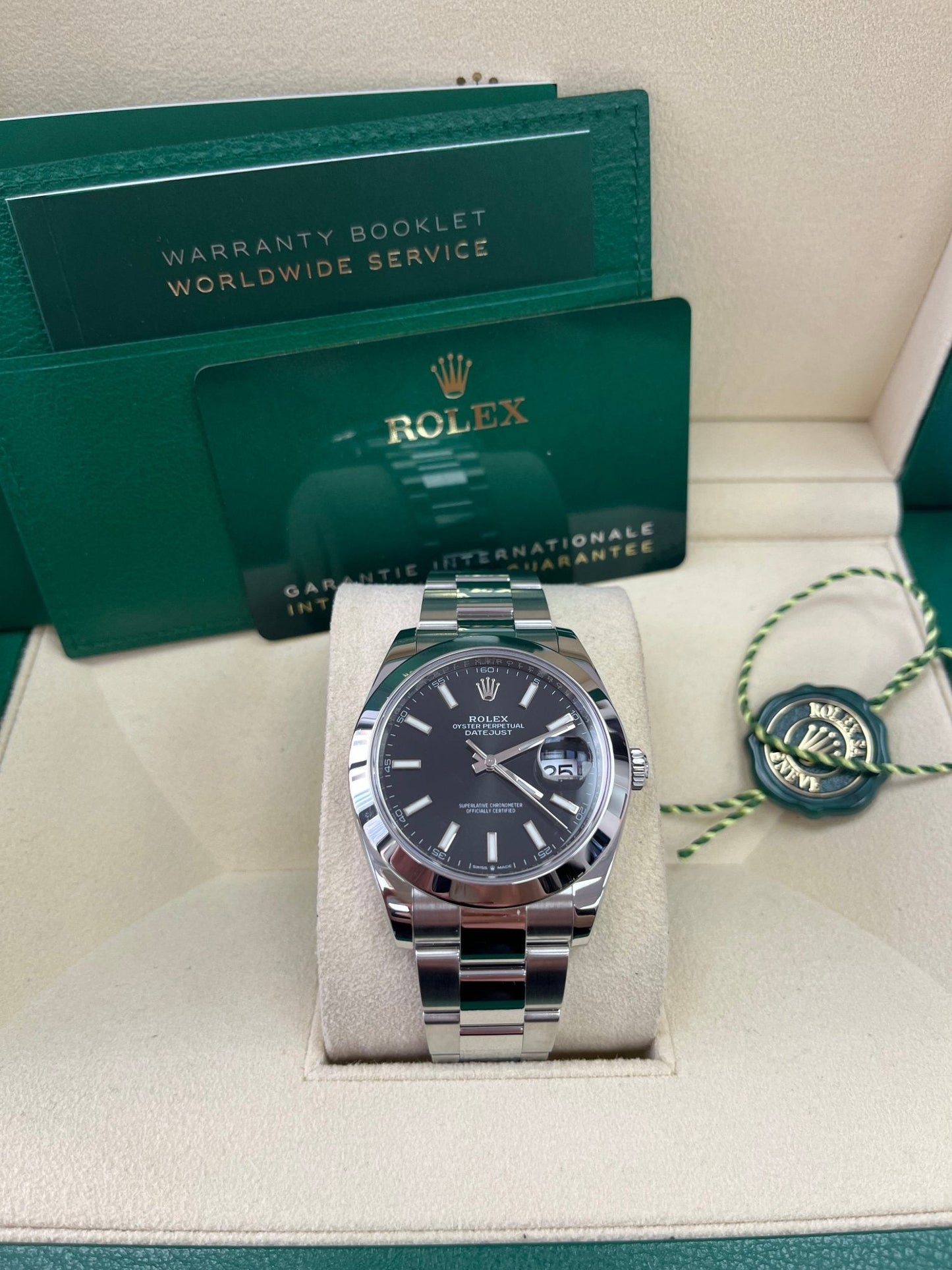 Rolex Datejust 41 Stainless Steel & White Gold - Black Index Dial - Smooth Bezel (Ref# 126300)