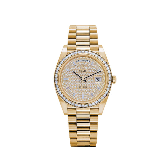 Rolex Day-Date 40 228348RBR Yellow Gold Diamond Dial Diamond Bezel (2022)