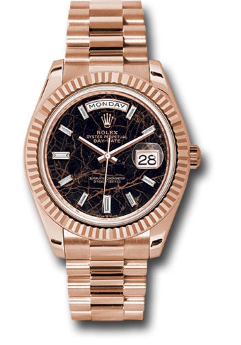 Rolex Day-Date 40 Fluted Bezel - Eisenkiesel Diamond Dial - President Bracelet 228235