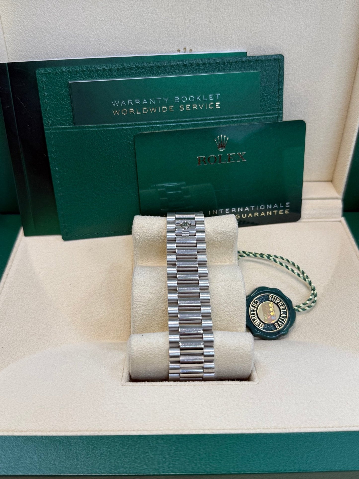 Rolex Day-Date 40 Platinum/ Ice-blue dial /President bracelet (Ref # 228206)