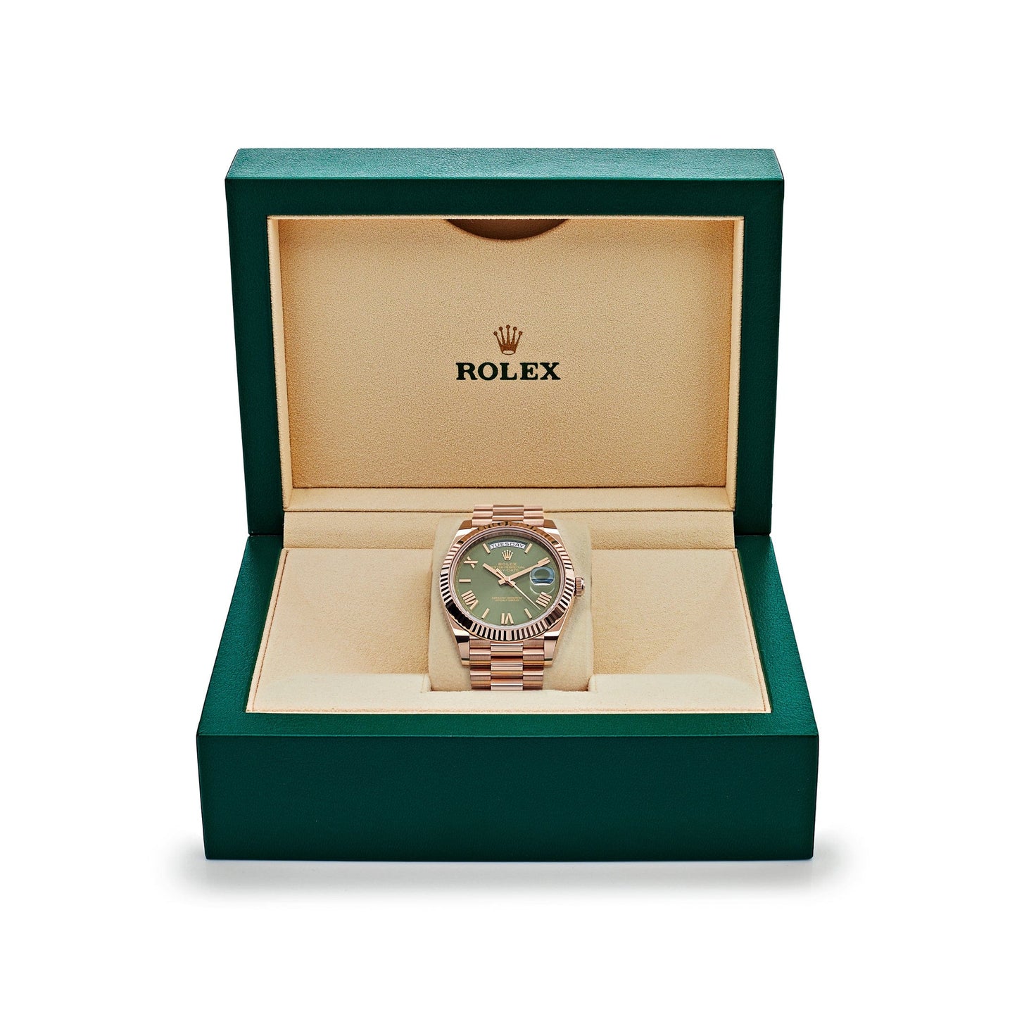 Rolex Day-Date 228235 Rose Gold Olive Green Dial (2023)