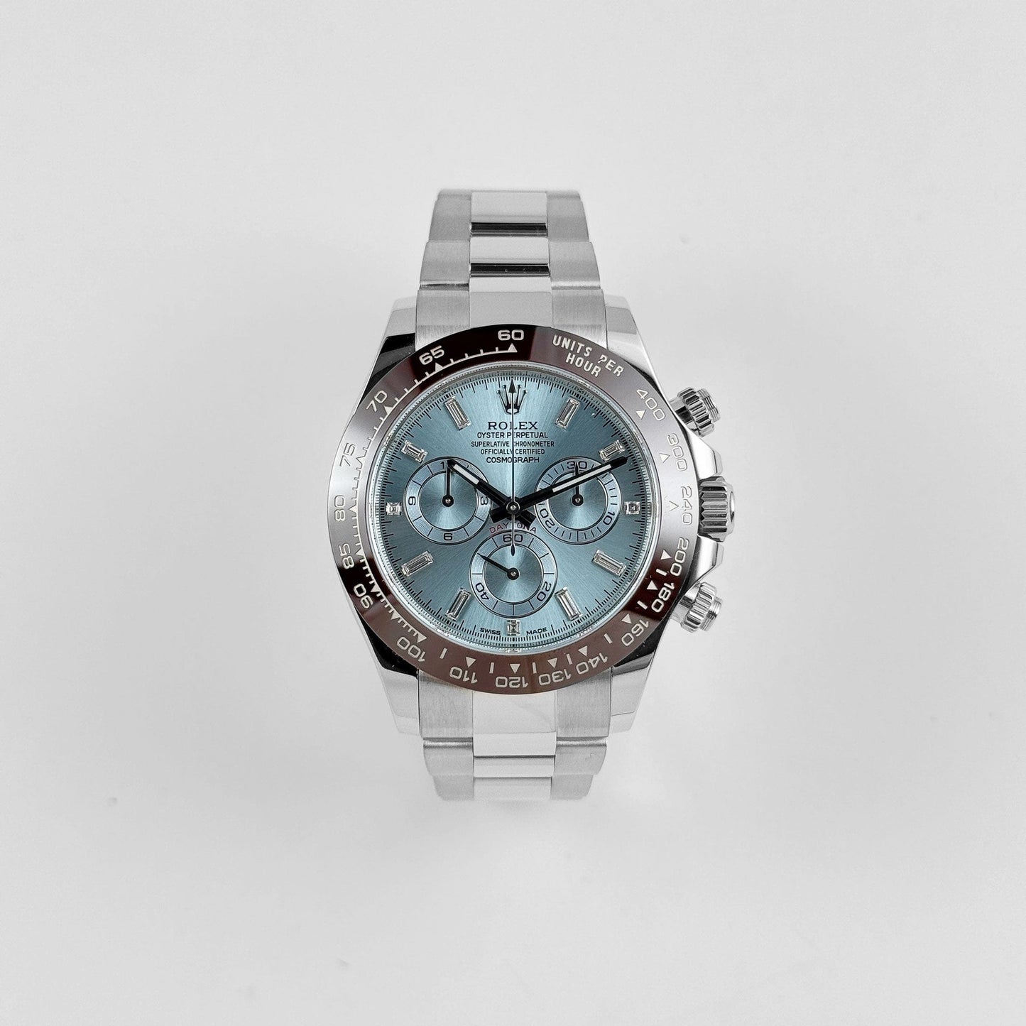 Rolex Daytona 116506 Platinum Ice Blue Baguette Diamond Dial (2023)