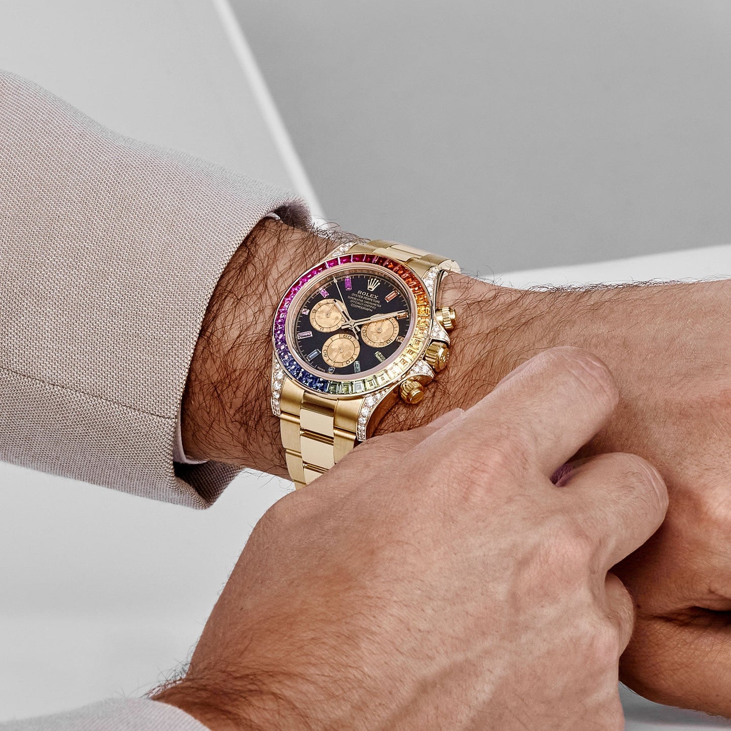 Rolex Daytona 126598RBOW 'Rainbow' Yellow Gold Black Dial Sapphire Bezel (2025)