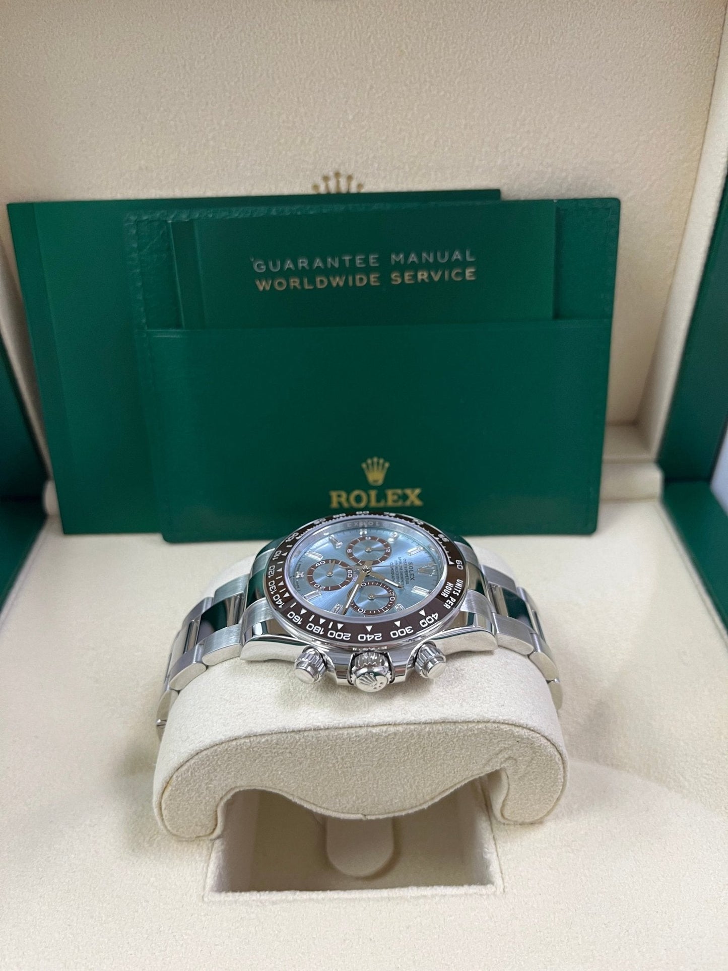 Rolex Daytona Platinum Daytona Ice Blue Baguette Dial 126506