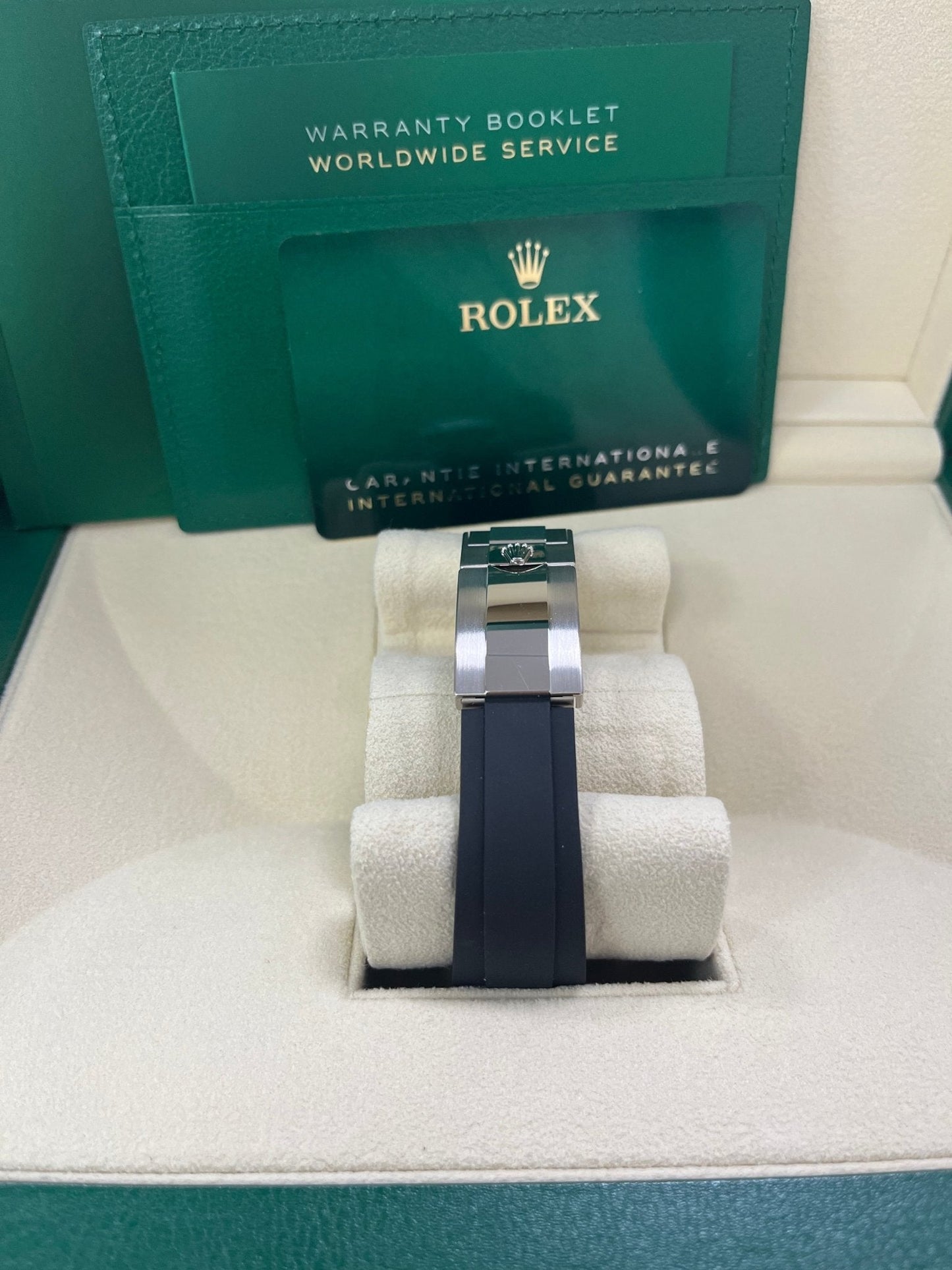 Rolex Daytona White Gold Daytona 40 Watch - Meteroite and Black Index Dial - Black Oysterflex 116519LN