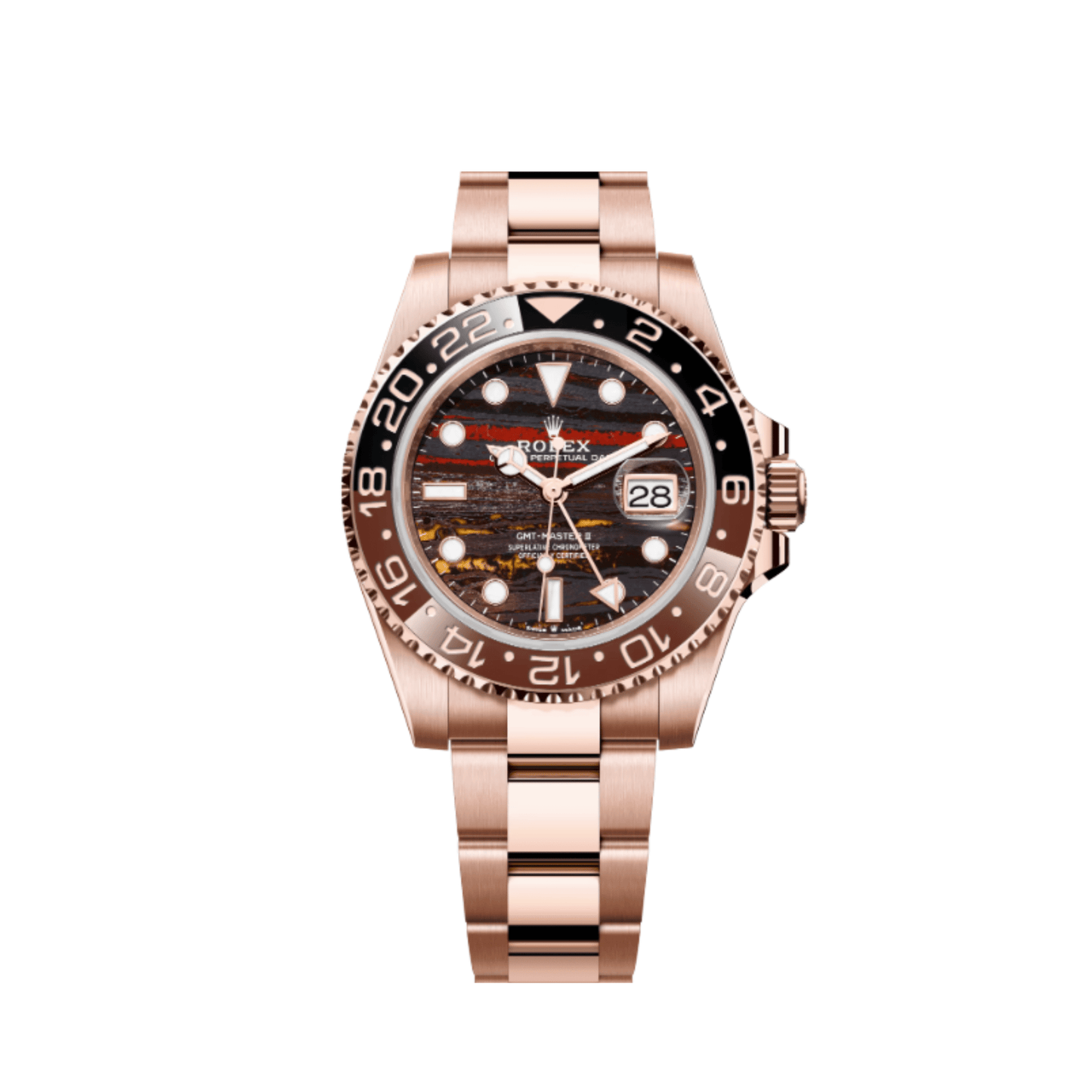 Rolex GMT-Master II 126715CHNR Rose Gold Tiger Iron Dial Oyster (2025)