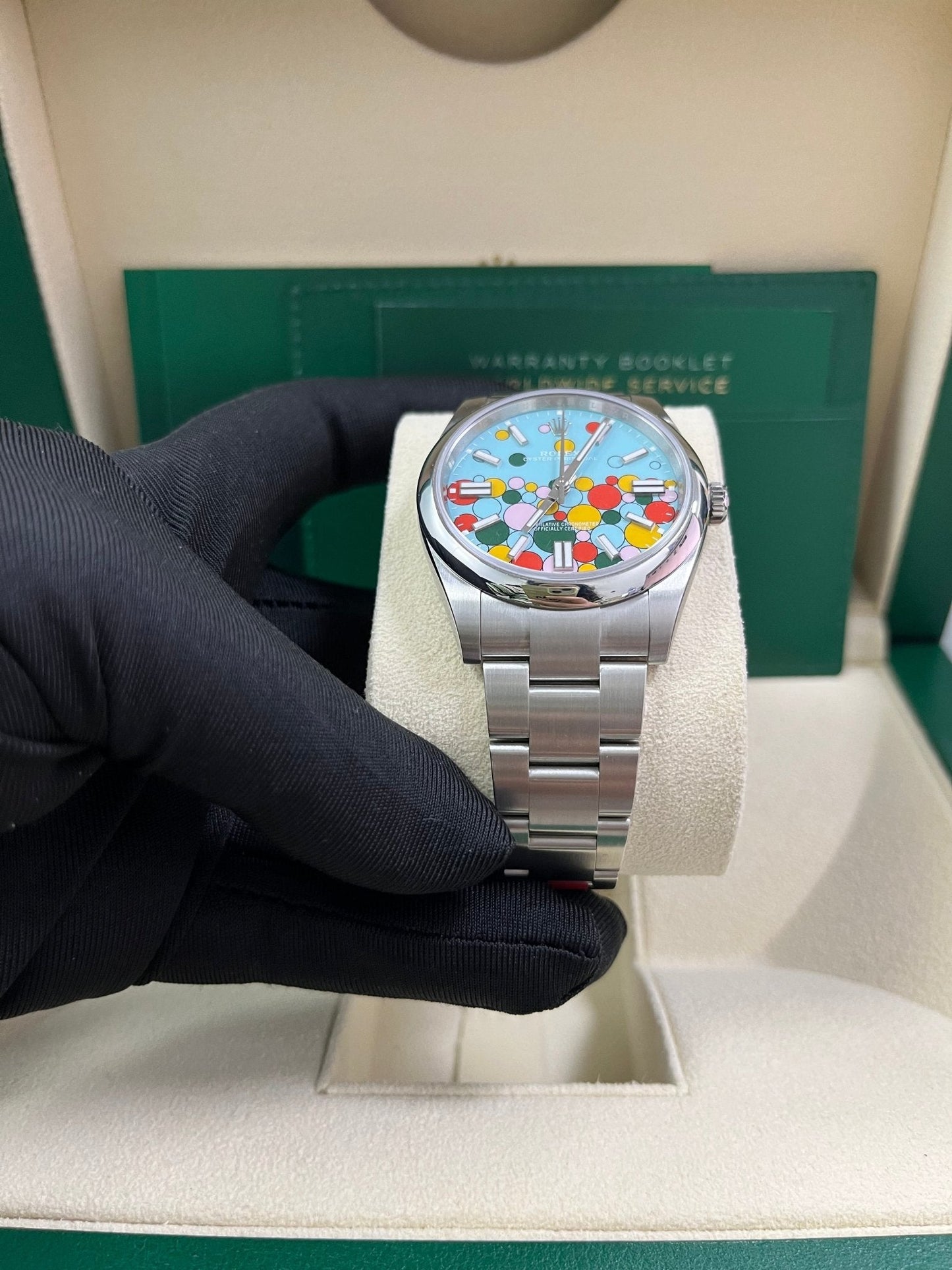 Rolex Oyster Perpetual Oyster Perpetual 41 Celebration Dial New 2023 Release 124300 Turquoise Colorful Dial