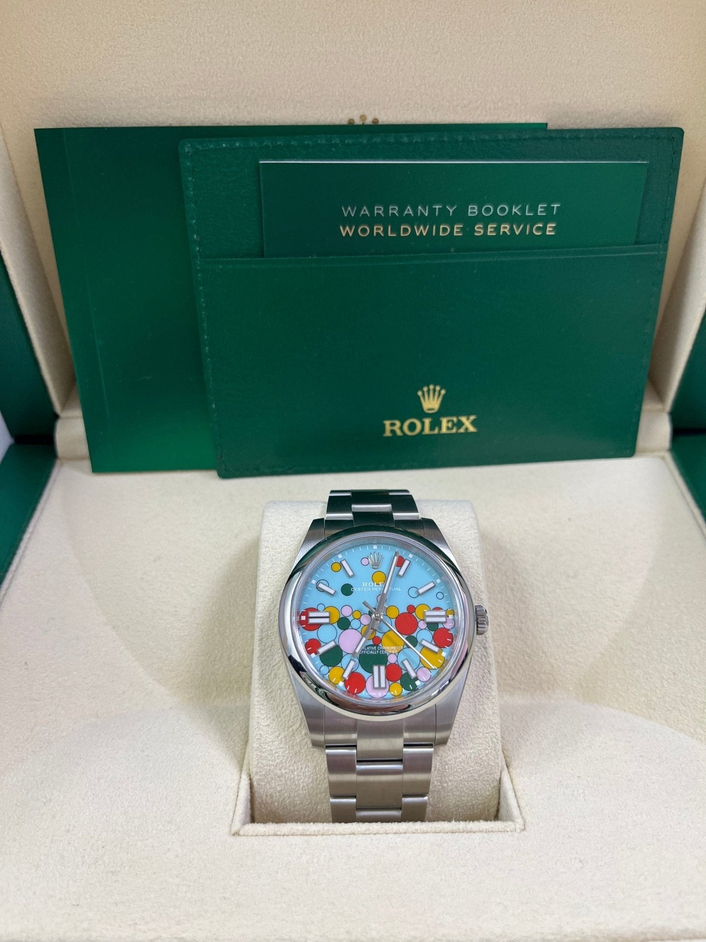 Rolex Oyster Perpetual Oyster Perpetual 41 Celebration Dial New 2023 Release 124300 Turquoise Colorful Dial
