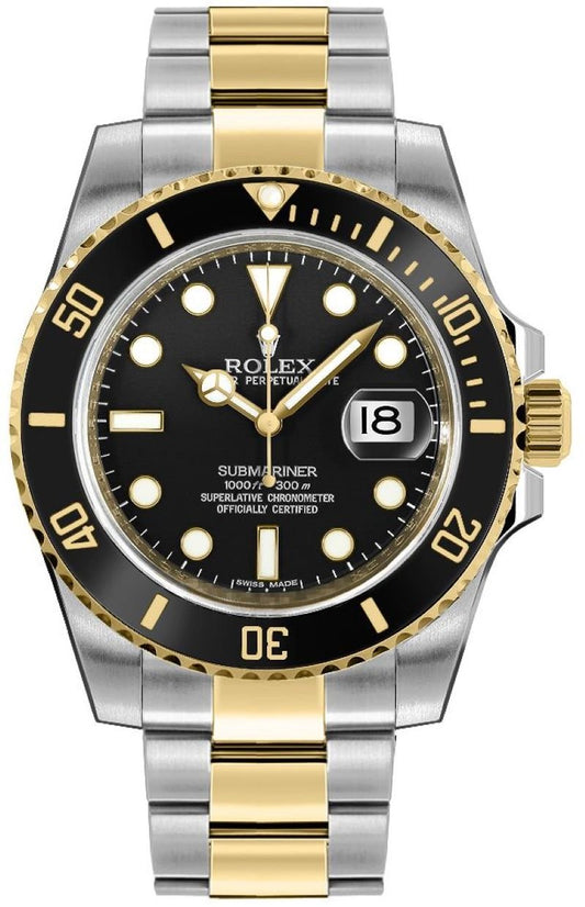 Rolex Submariner Date 18K Yellow Gold/Steel Black Dial 116613LN