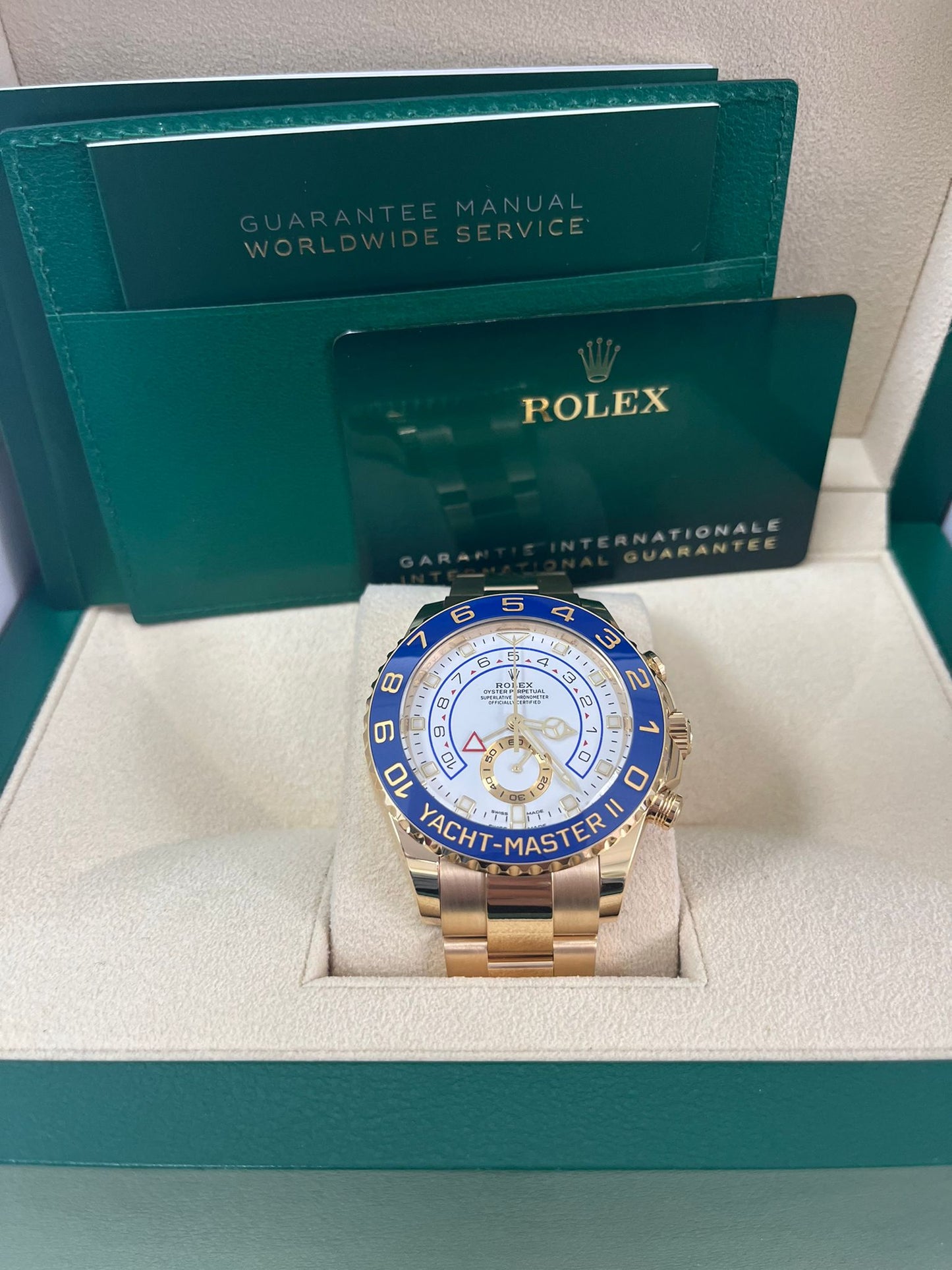 Rolex Yacht-Master II Yellow Gold  White Mercedes Dial (Ref# 116688)