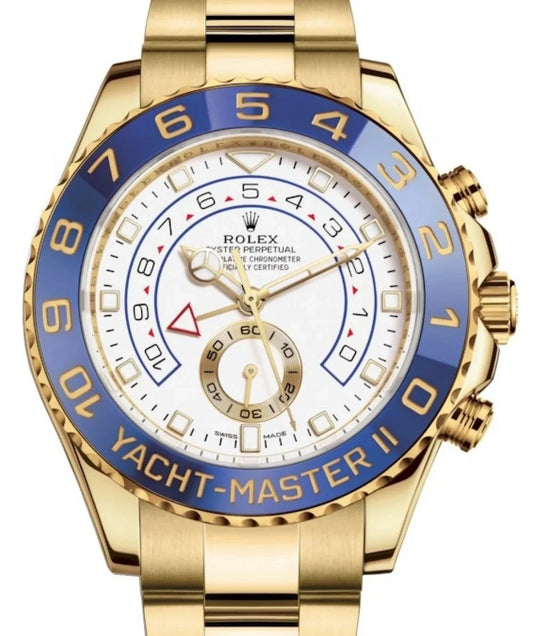 Rolex Yacht-Master II Yellow Gold  White Mercedes Dial (Ref# 116688)