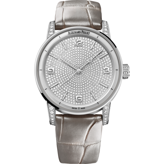 Audemars Piguet Code 11.59 by Audemars Piguet Selfwinding 41 mm Diamond Paved Dial 18-Carat White Gold   Strap 15210BC.ZZ.D128CR.01