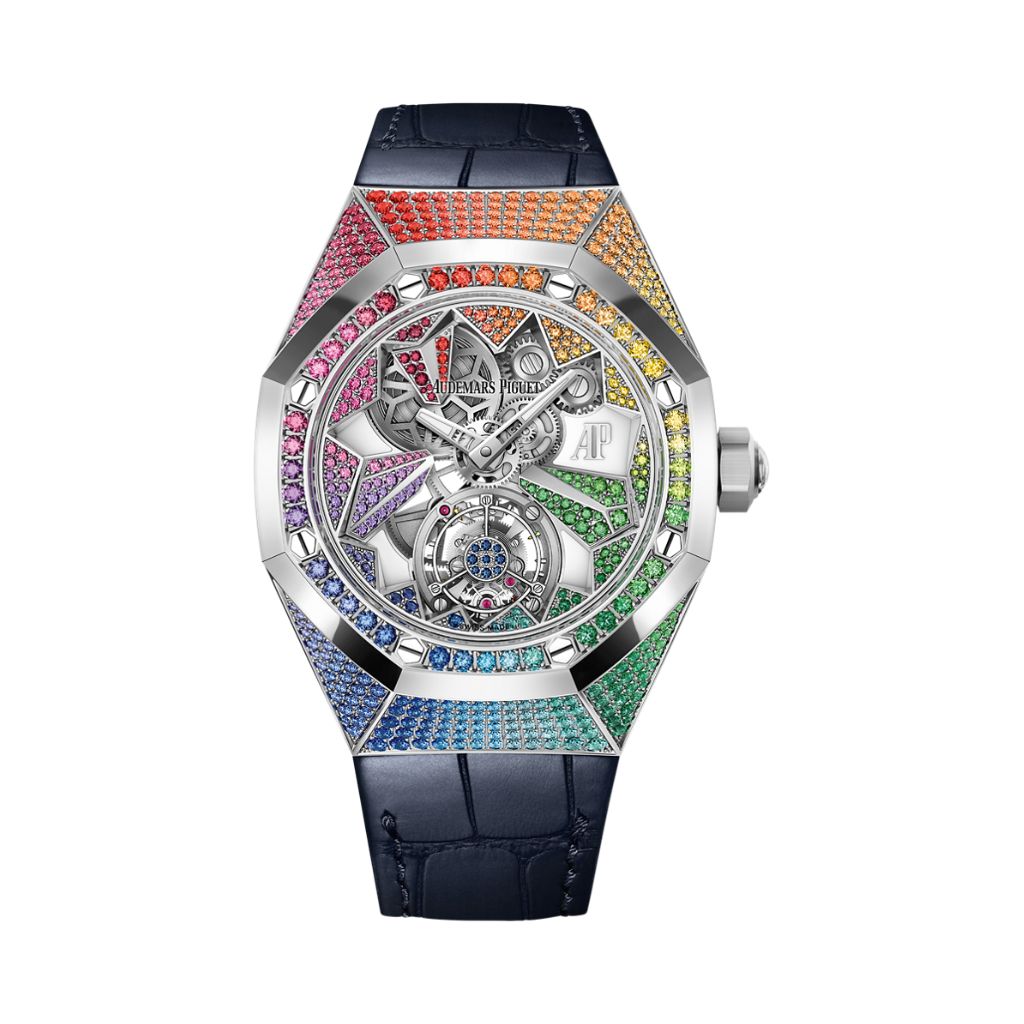 Audemars Piguet Royal Oak Concept Flying Tourbillon 38.5 mm Transparent Dial with Diamonds 18-Carat White Gold Strap 26227BC.YY.D326CR.01-A