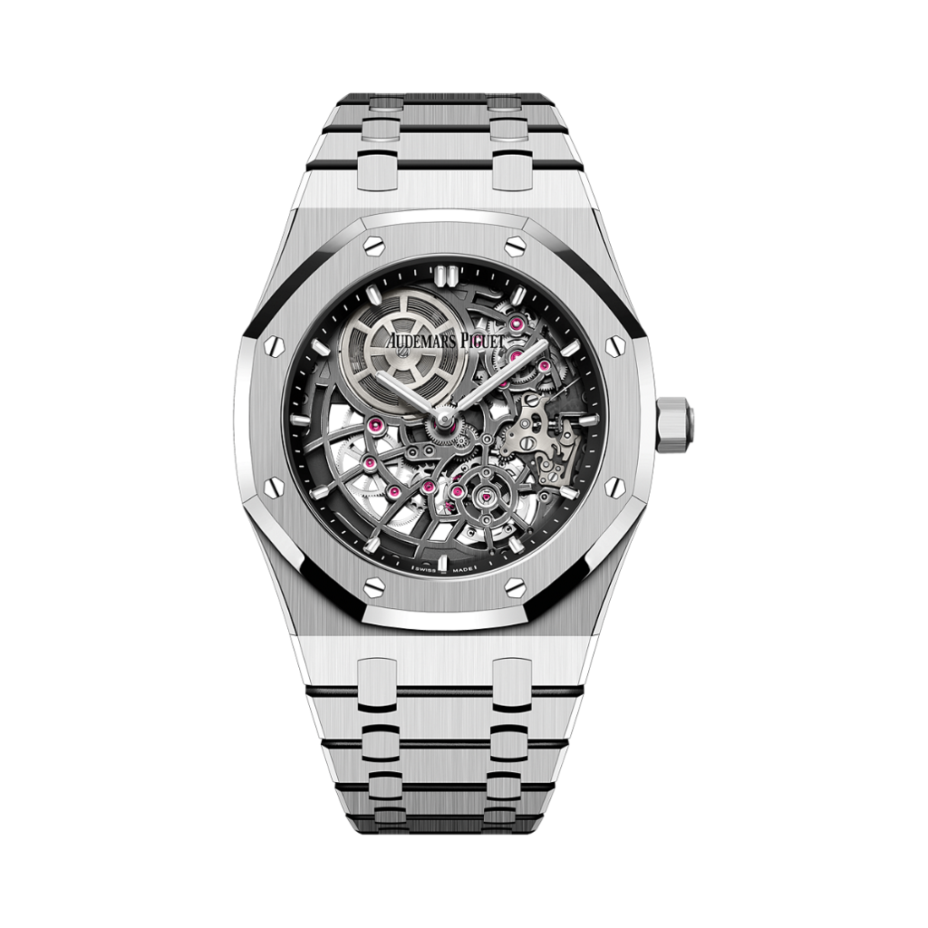 Audemars Piguet Royal Oak Jumbo Extra-Thin Openworked 39 mm Dark Grey Dial 18-Carat White Gold Bracelet 16204BC.OO.1240BC.01