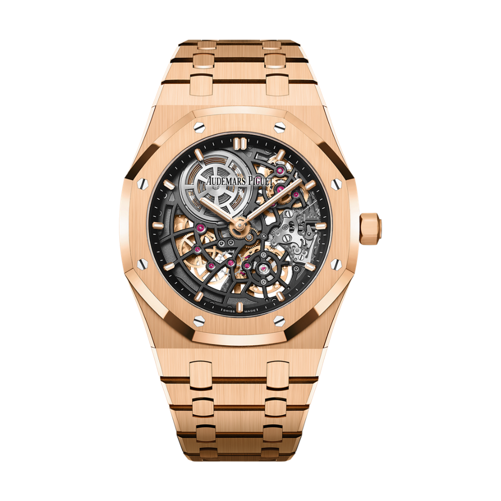 Audemars Piguet Royal Oak Jumbo Extra-Thin Openworked 39 mm Slate Grey Dial 18-Carat Pink Gold Bracelet 16204OR.OO.1240OR.03