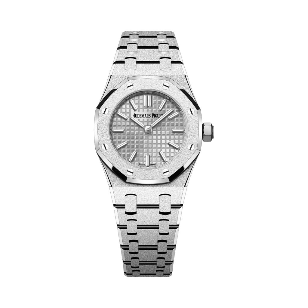 Audemars Piguet Royal Oak Mini Frosted Gold Quartz 23 mm White Dial 18-Carat White Gold Bracelet 67630BC.GG.1312BC.01