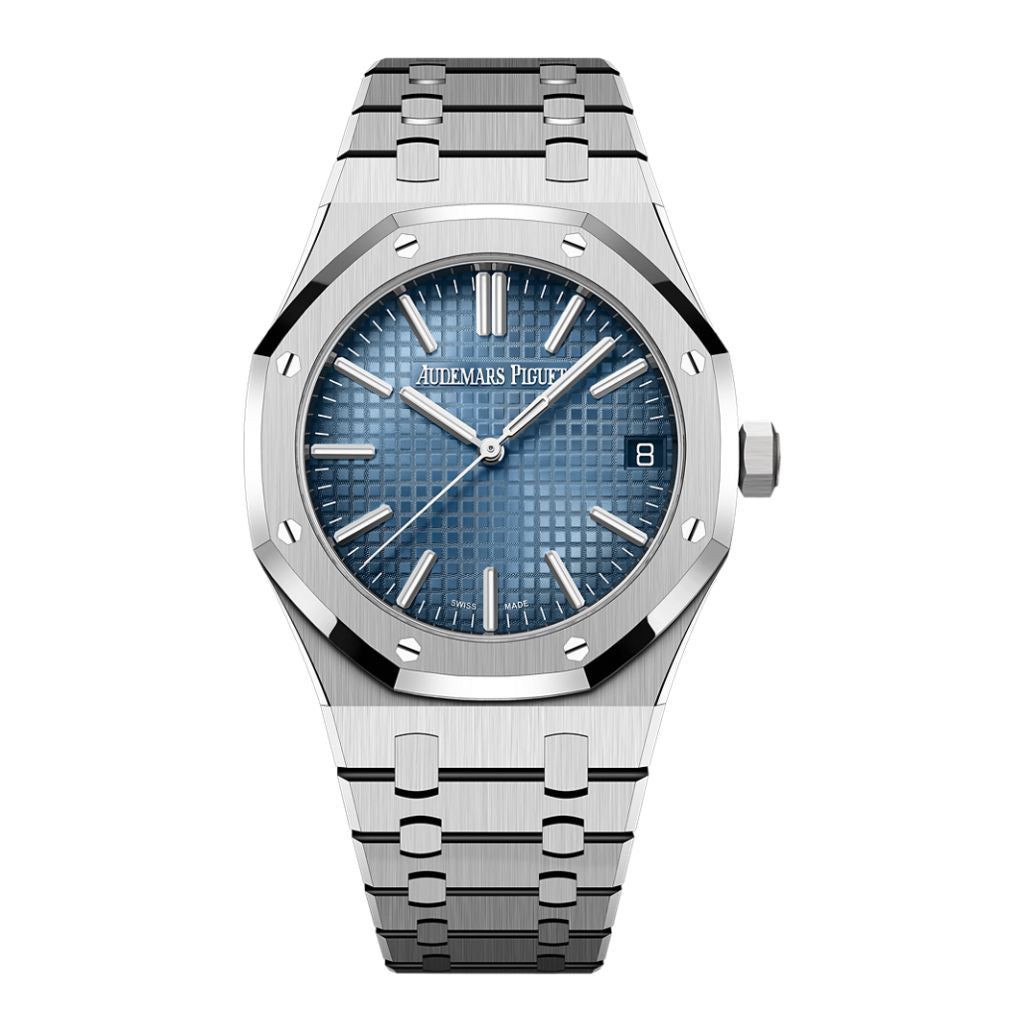Audemars Piguet Royal Oak Selfwinding 41 mm Blue Dial 18-Carat White Gold Bracelet 15510BC.OO.1320BC.02