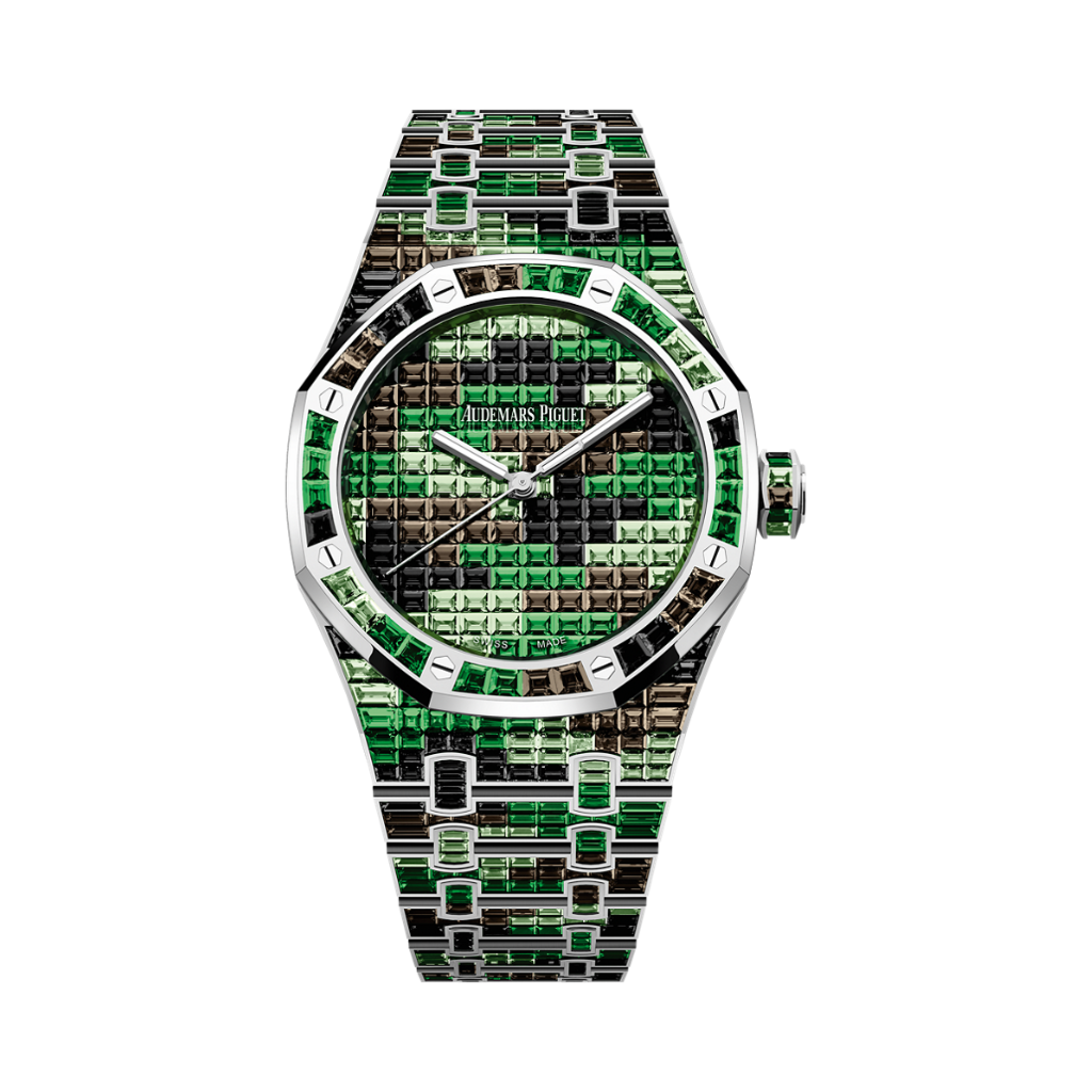 Audemars Piguet Royal Oak Selfwinding 41 mm Diamond Paved Dial 18-Carat White Gold Bracelet 15514BC.YY.1284BC.02