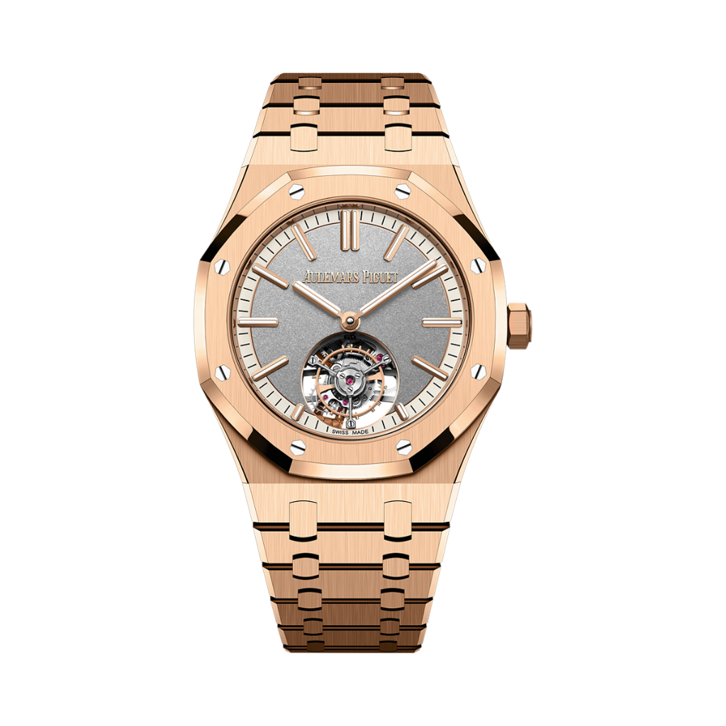 Audemars Piguet Royal Oak Selfwinding Flying Tourbillon 41 mm Grey Dial 18-Carat Pink Gold Bracelet 26730OR.OO.1320OR.05