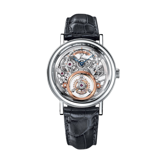 Breguet Classique 40 mm Transparent Dial Platinum Black Leather Strap 5335PT/42/9W6
