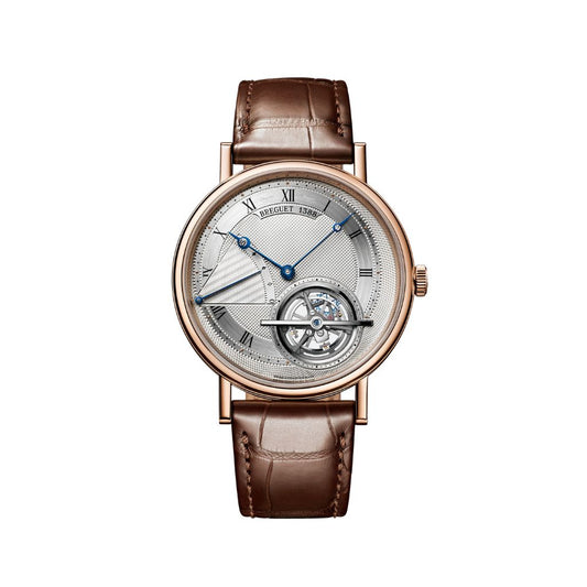 Breguet Classique 41 mm Silver Dial 18k Rose Gold Brown Leather Strap 5377BR/12/9WU