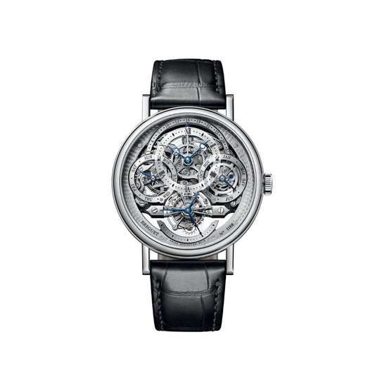 Breguet Classique 41 mm Silver Dial Platinum Black Leather Strap 3795PT/1E/9WU