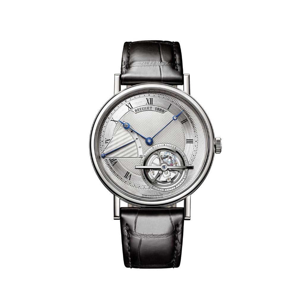 Breguet Classique 41 mm Silver Dial Platinum Black Leather Strap 5377PT/12/9WU