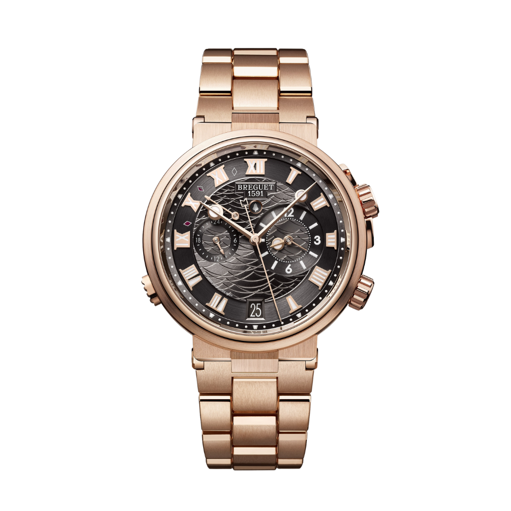 Breguet Marine 40 mm Black Dial 18k Rose Gold Bracelet 5547BR/G3/RZ0