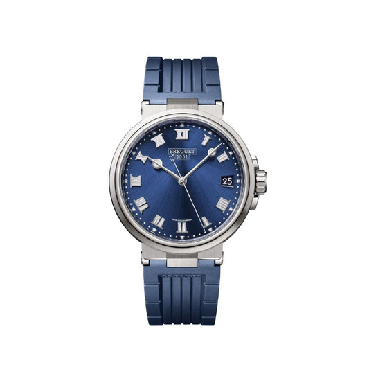 Breguet Marine 40 mm Blue Dial Titanium Blue Rubber Strap 5517TI/Y1/5ZU